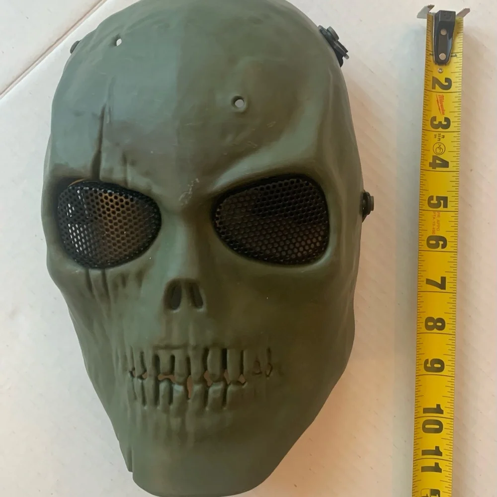 Green Skull Vented Eye Paintball Airsoft Mask Full Face Halloween Cosplay 12